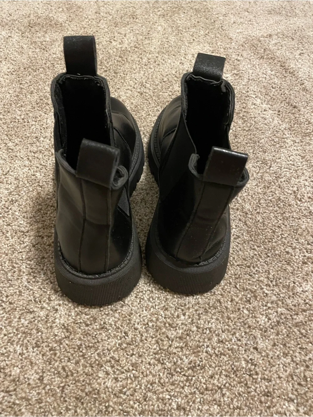 Black Chelsea Lug Sole Ankle Boots
